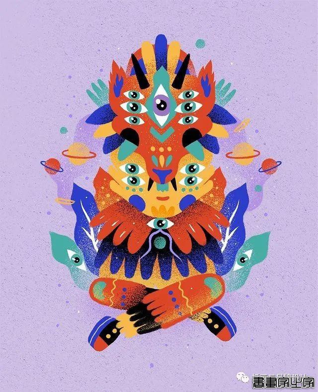 插画丨色彩斑斓的“小怪兽”插图，极具趣味的超现实主义装饰风-16.jpg