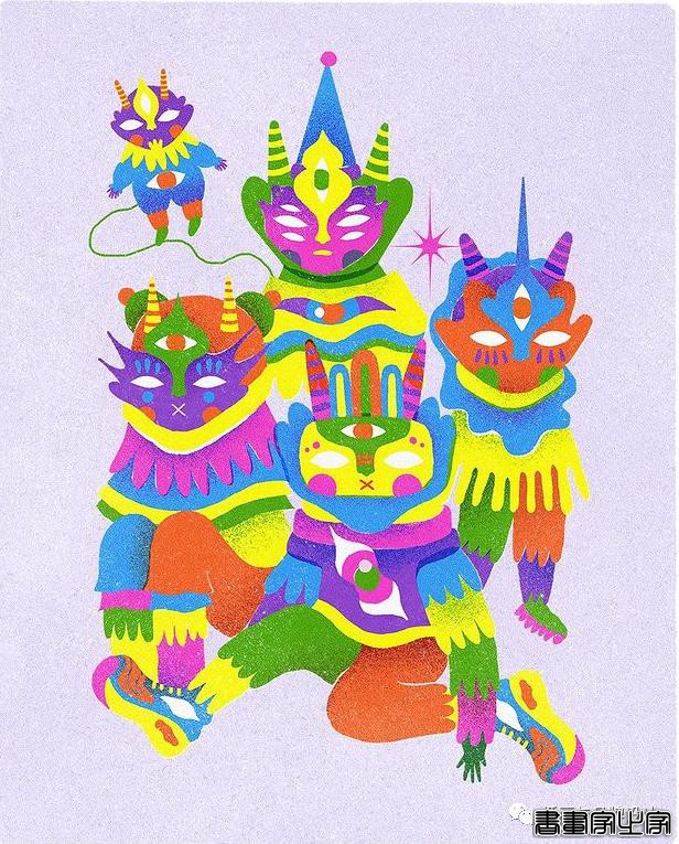 插画丨色彩斑斓的“小怪兽”插图，极具趣味的超现实主义装饰风-17.jpg