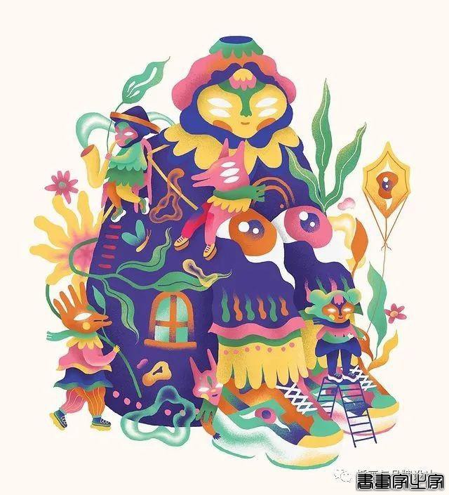 插画丨色彩斑斓的“小怪兽”插图，极具趣味的超现实主义装饰风-37.jpg