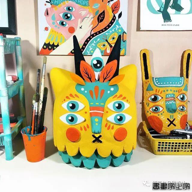 插画丨色彩斑斓的“小怪兽”插图，极具趣味的超现实主义装饰风-63.jpg