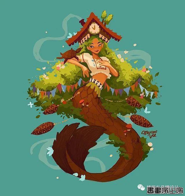 插画丨画家笔下的“在逃公主”与美艳绝伦的人鱼公主，你爱了吗？-53.jpg