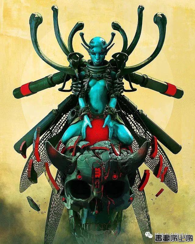 插画丨老派科幻元素的场景插画，色彩与想象力的碰撞太棒了-4.jpg