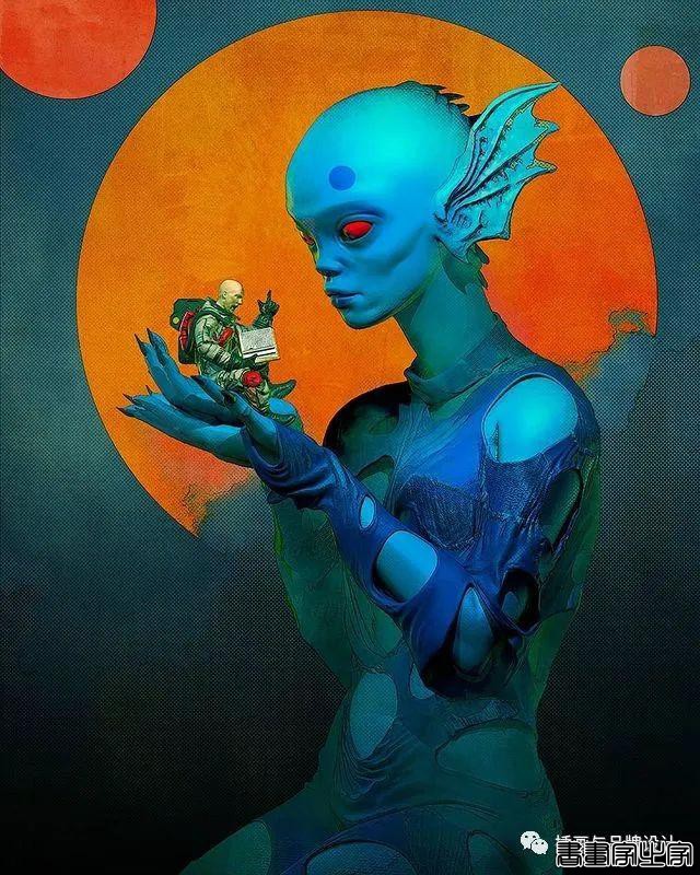 插画丨老派科幻元素的场景插画，色彩与想象力的碰撞太棒了-5.jpg