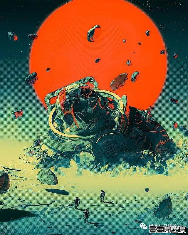 插画丨老派科幻元素的场景插画，色彩与想象力的碰撞太棒了-8.jpg