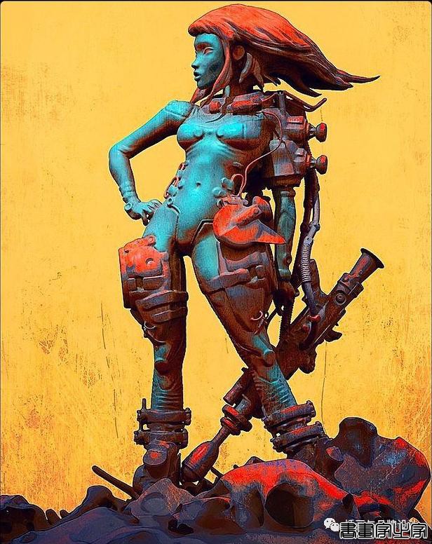 插画丨老派科幻元素的场景插画，色彩与想象力的碰撞太棒了-15.jpg