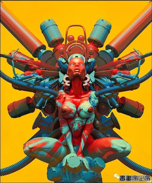 插画丨老派科幻元素的场景插画，色彩与想象力的碰撞太棒了-20.jpg