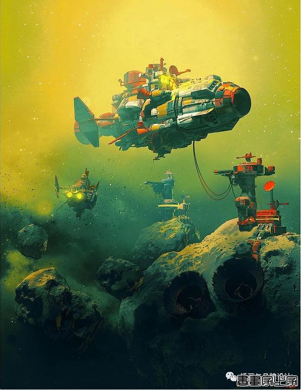 插画丨老派科幻元素的场景插画，色彩与想象力的碰撞太棒了-23.jpg