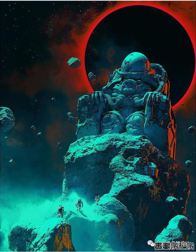 插画丨老派科幻元素的场景插画，色彩与想象力的碰撞太棒了-37.jpg