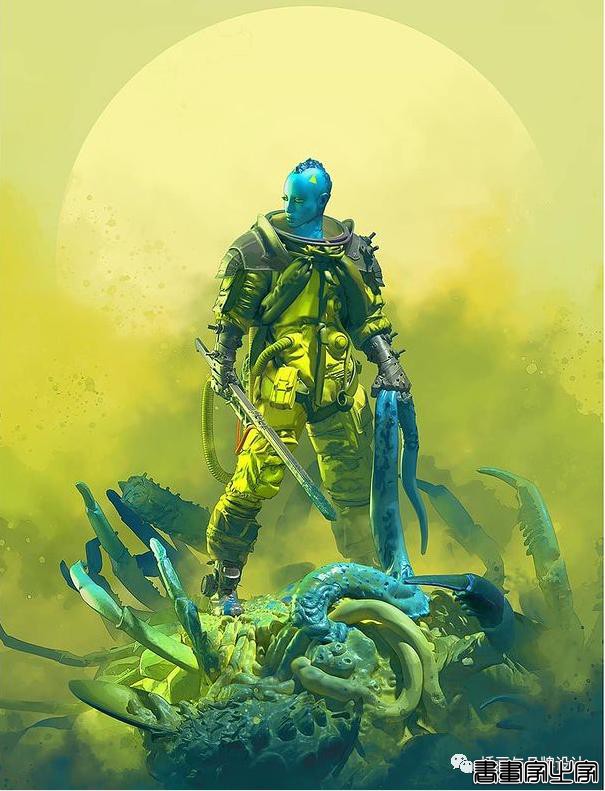 插画丨老派科幻元素的场景插画，色彩与想象力的碰撞太棒了-48.jpg