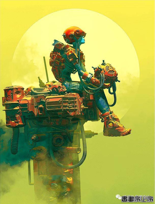 插画丨老派科幻元素的场景插画，色彩与想象力的碰撞太棒了-49.jpg