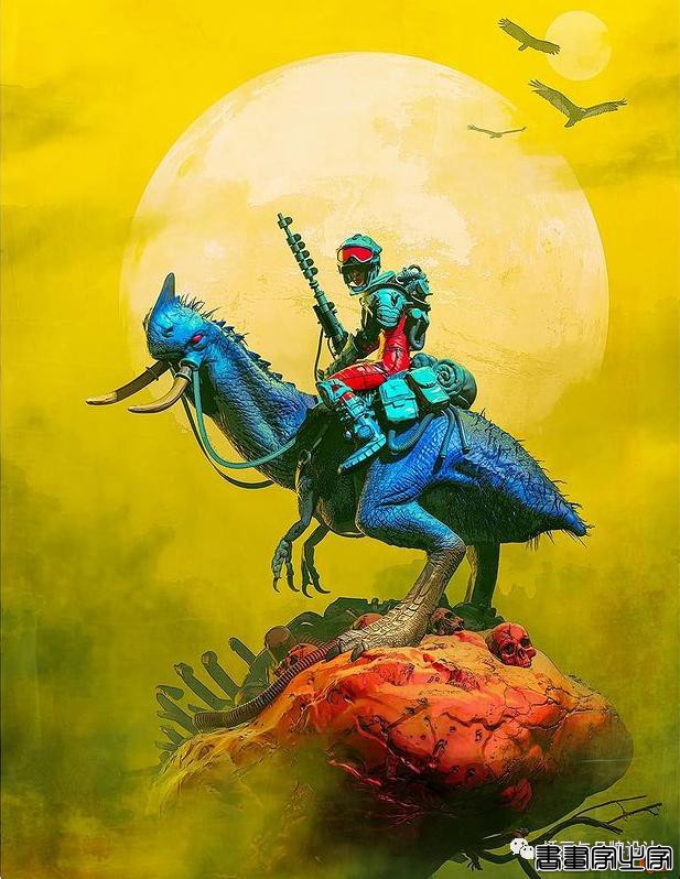 插画丨老派科幻元素的场景插画，色彩与想象力的碰撞太棒了-53.jpg