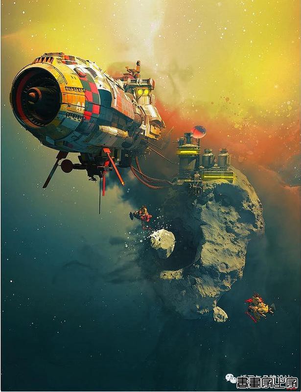 插画丨老派科幻元素的场景插画，色彩与想象力的碰撞太棒了-60.jpg