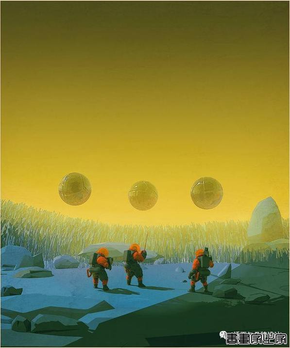 插画丨老派科幻元素的场景插画，色彩与想象力的碰撞太棒了-65.jpg