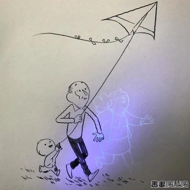 11组简单的插画，开关灯前后出现不同画面，让人感到心酸-8.jpg