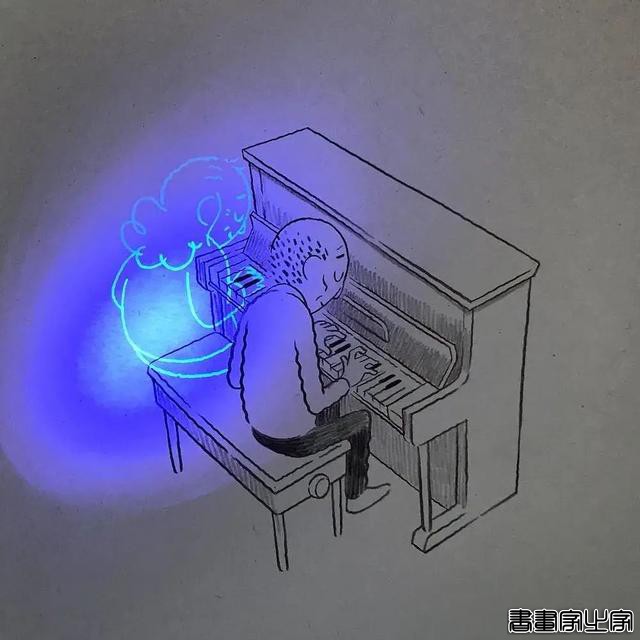 11组简单的插画，开关灯前后出现不同画面，让人感到心酸-10.jpg