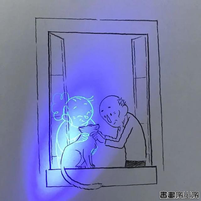 11组简单的插画，开关灯前后出现不同画面，让人感到心酸-14.jpg