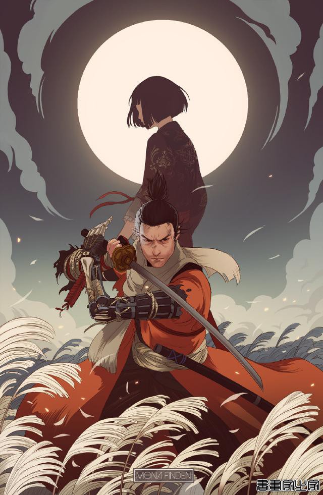 线稿犀利，日式风格插画，挪威画家Mona Finden-5.jpg