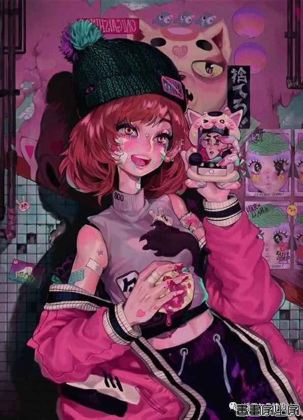 插画丨少女眼中的星河宇宙，超写实的酷少女插画-6.jpg