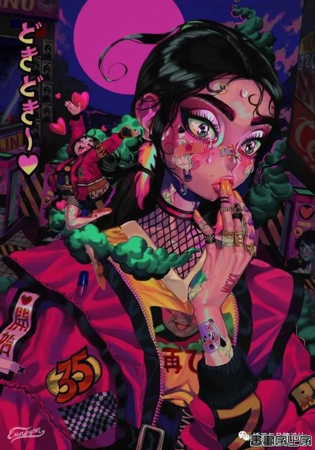 插画丨少女眼中的星河宇宙，超写实的酷少女插画-4.jpg
