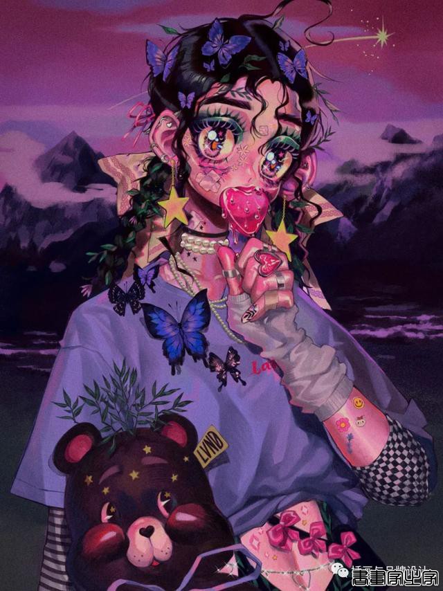 插画丨少女眼中的星河宇宙，超写实的酷少女插画-8.jpg