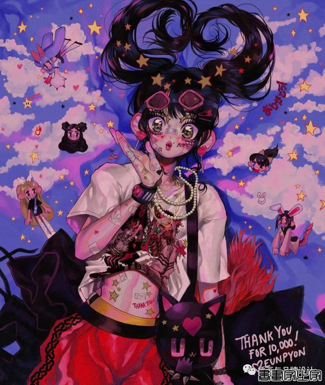 插画丨少女眼中的星河宇宙，超写实的酷少女插画-7.jpg