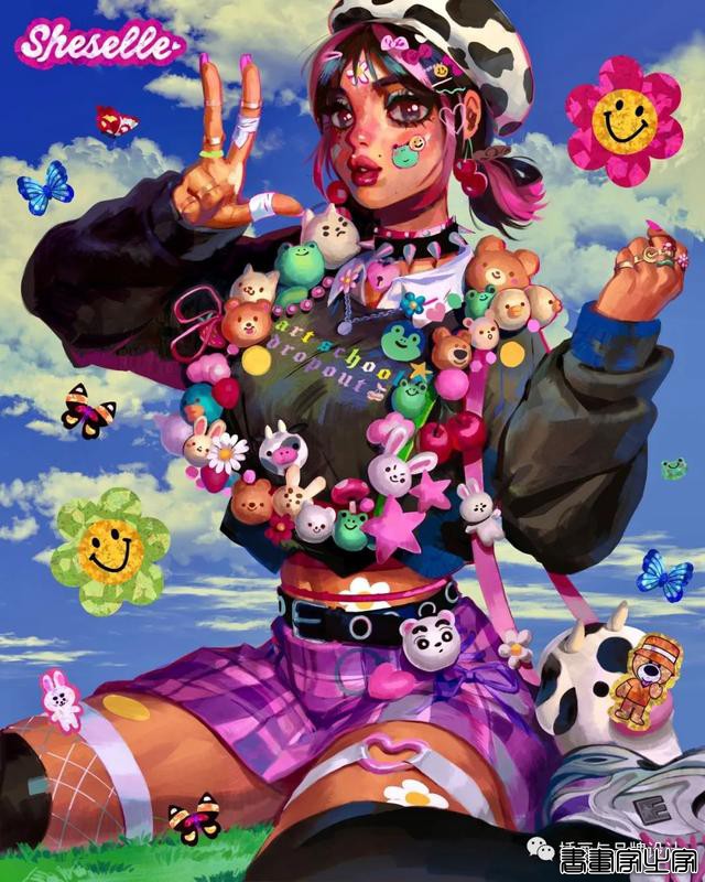 插画丨少女眼中的星河宇宙，超写实的酷少女插画-19.jpg