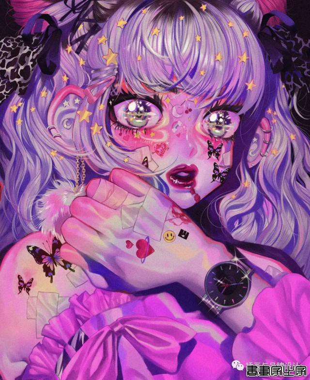 插画丨少女眼中的星河宇宙，超写实的酷少女插画-34.jpg