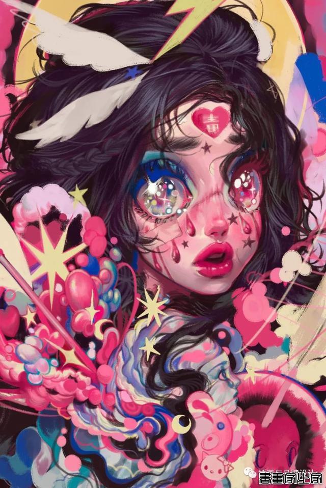 插画丨少女眼中的星河宇宙，超写实的酷少女插画-37.jpg
