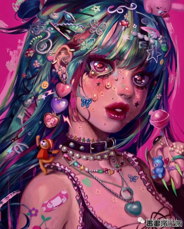 插画丨少女眼中的星河宇宙，超写实的酷少女插画-45.jpg