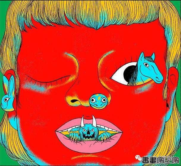 插画丨色彩碰撞下诞生的怪诞风插画，用三原色与黑色的百变搭配，造就神秘故事感-19.jpg
