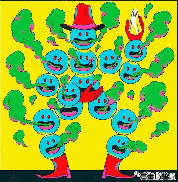 插画丨色彩碰撞下诞生的怪诞风插画，用三原色与黑色的百变搭配，造就神秘故事感-25.jpg