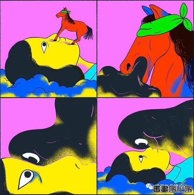 插画丨色彩碰撞下诞生的怪诞风插画，用三原色与黑色的百变搭配，造就神秘故事感-30.jpg