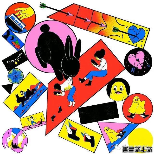 插画丨色彩碰撞下诞生的怪诞风插画，用三原色与黑色的百变搭配，造就神秘故事感-35.jpg