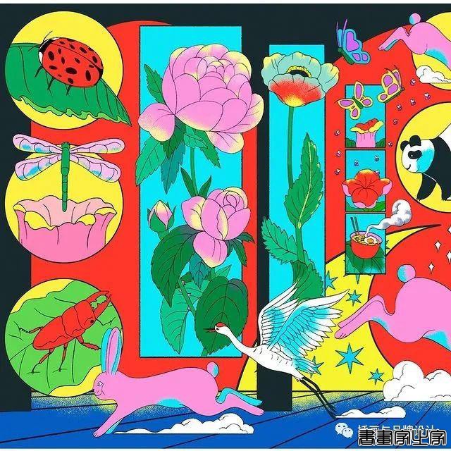 插画丨色彩碰撞下诞生的怪诞风插画，用三原色与黑色的百变搭配，造就神秘故事感-37.jpg
