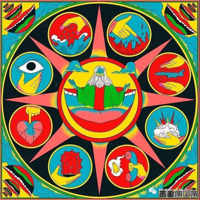 插画丨色彩碰撞下诞生的怪诞风插画，用三原色与黑色的百变搭配，造就神秘故事感-44.jpg