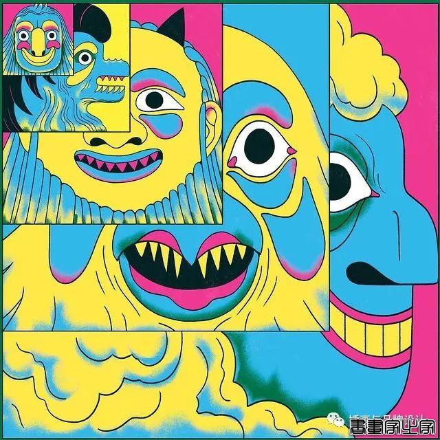 插画丨色彩碰撞下诞生的怪诞风插画，用三原色与黑色的百变搭配，造就神秘故事感-45.jpg