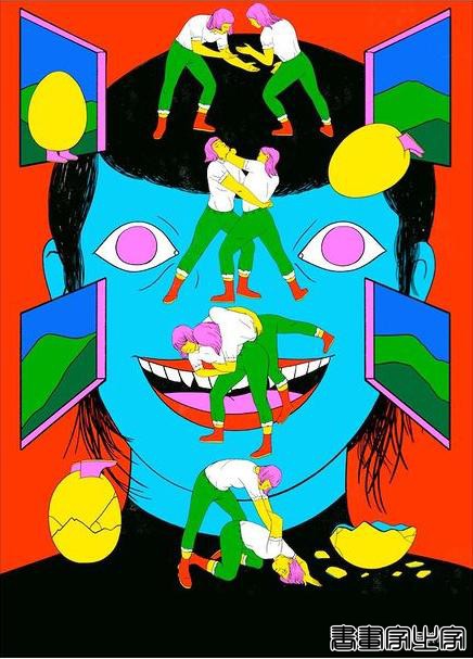 插画丨色彩碰撞下诞生的怪诞风插画，用三原色与黑色的百变搭配，造就神秘故事感-49.jpg