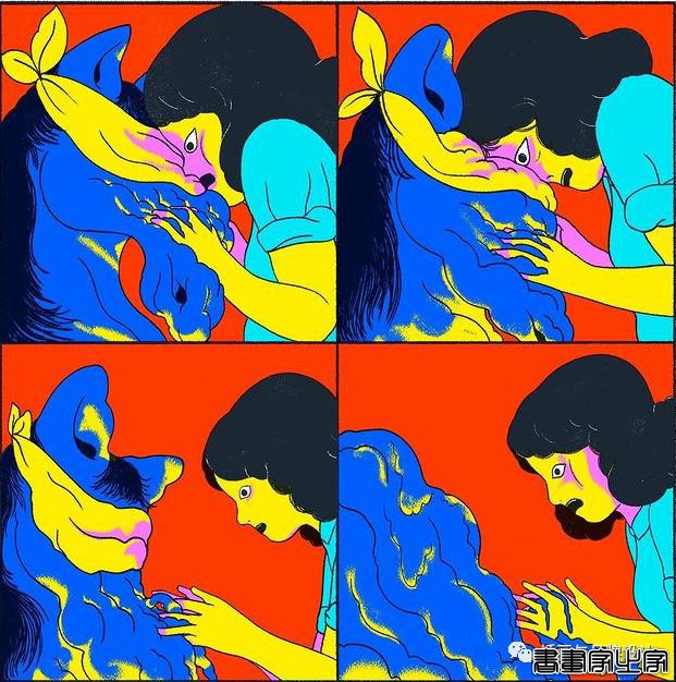 插画丨色彩碰撞下诞生的怪诞风插画，用三原色与黑色的百变搭配，造就神秘故事感-67.jpg