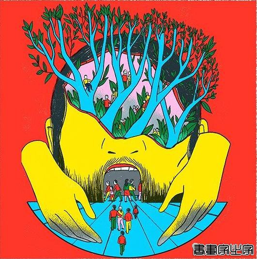 插画丨色彩碰撞下诞生的怪诞风插画，用三原色与黑色的百变搭配，造就神秘故事感-75.jpg