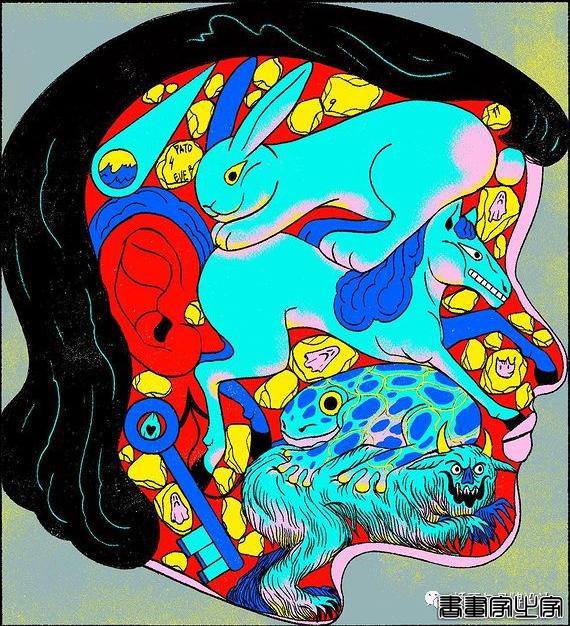 插画丨色彩碰撞下诞生的怪诞风插画，用三原色与黑色的百变搭配，造就神秘故事感-77.jpg