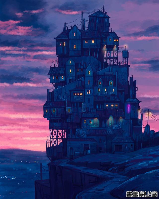 西班牙插画师，用简单的房屋绘制了别样的世界，充满了神秘感-5.jpg
