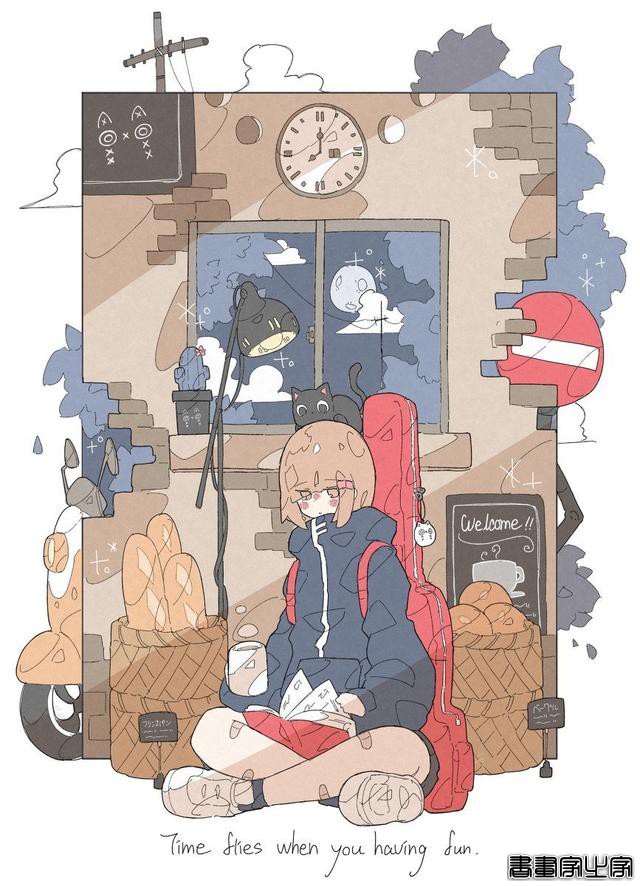 可爱到犯规的二次元插画，配色也太温柔了吧-8.jpg