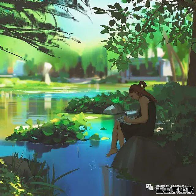 插画丨色彩超舒服的速涂作品，笔触干净光感十足，带着浓浓的夏日气息-12.jpg