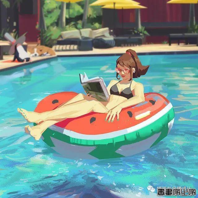 插画丨色彩超舒服的速涂作品，笔触干净光感十足，带着浓浓的夏日气息-33.jpg