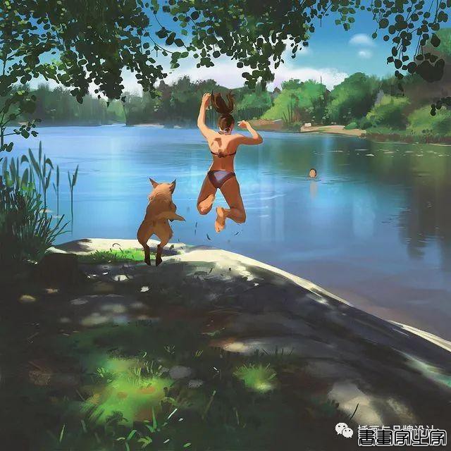 插画丨色彩超舒服的速涂作品，笔触干净光感十足，带着浓浓的夏日气息-44.jpg
