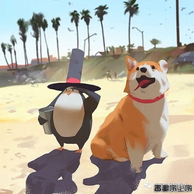 插画丨色彩超舒服的速涂作品，笔触干净光感十足，带着浓浓的夏日气息-83.jpg