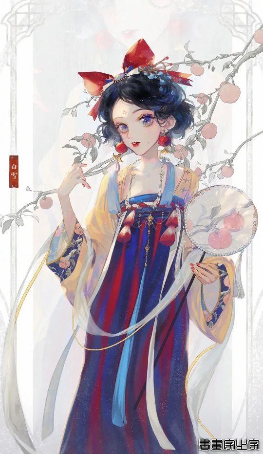 中国风-迪士尼公主同人插画，美呆-4.jpg