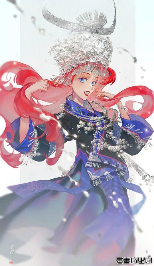 中国风-迪士尼公主同人插画，美呆-9.jpg