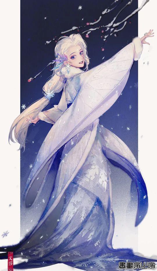 中国风-迪士尼公主同人插画，美呆-7.jpg
