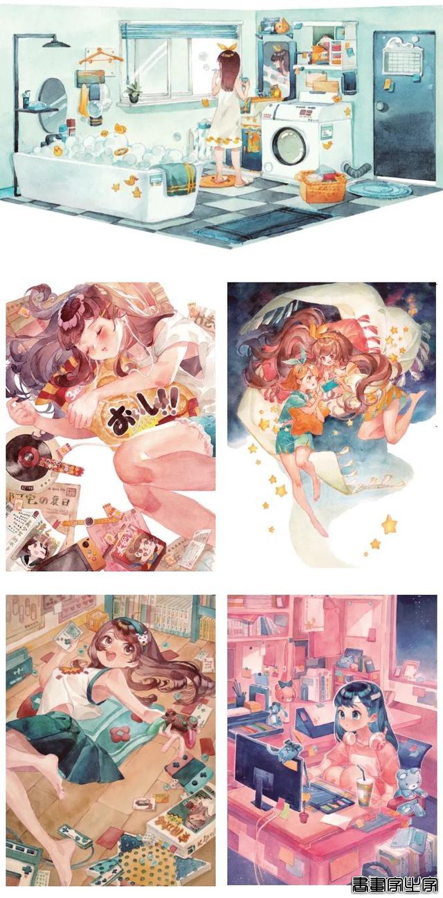 二次元水彩少女插画！阿羽笔下的宅女真的太生动了-21.jpg